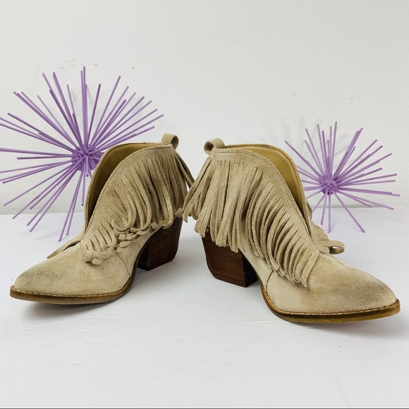 Free People Coconuts / Tan Fringed Booties - Picture 2 of 8